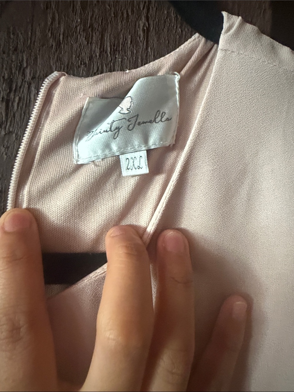 Dainty Jewells Blush Pink and Taupe Two-Tone Pleated Dress - Picture 2 of 6